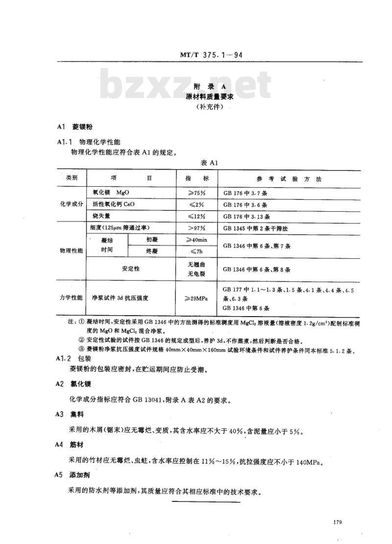 MT/T 375.1-1994 矿用菱镁混凝土制品通用技术条件
