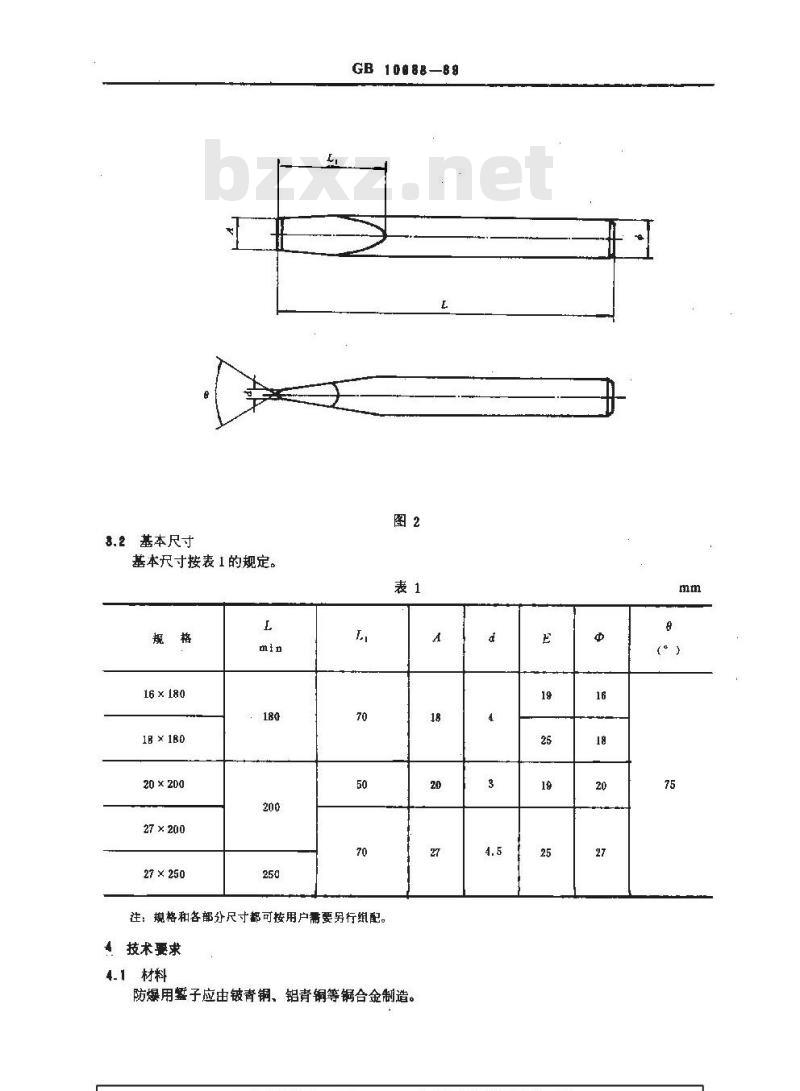 GB 10688-1989 防爆用錾子