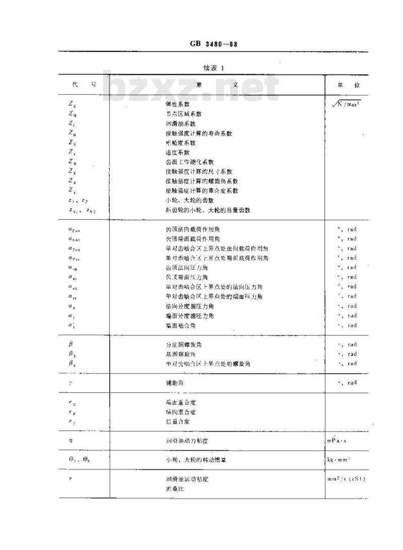 GB 3480-1983 渐开线圆柱齿轮承载能力计算方法