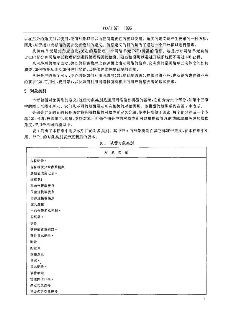 YD/T 871-1996 电信管理网(TMN)通用网络信息模型