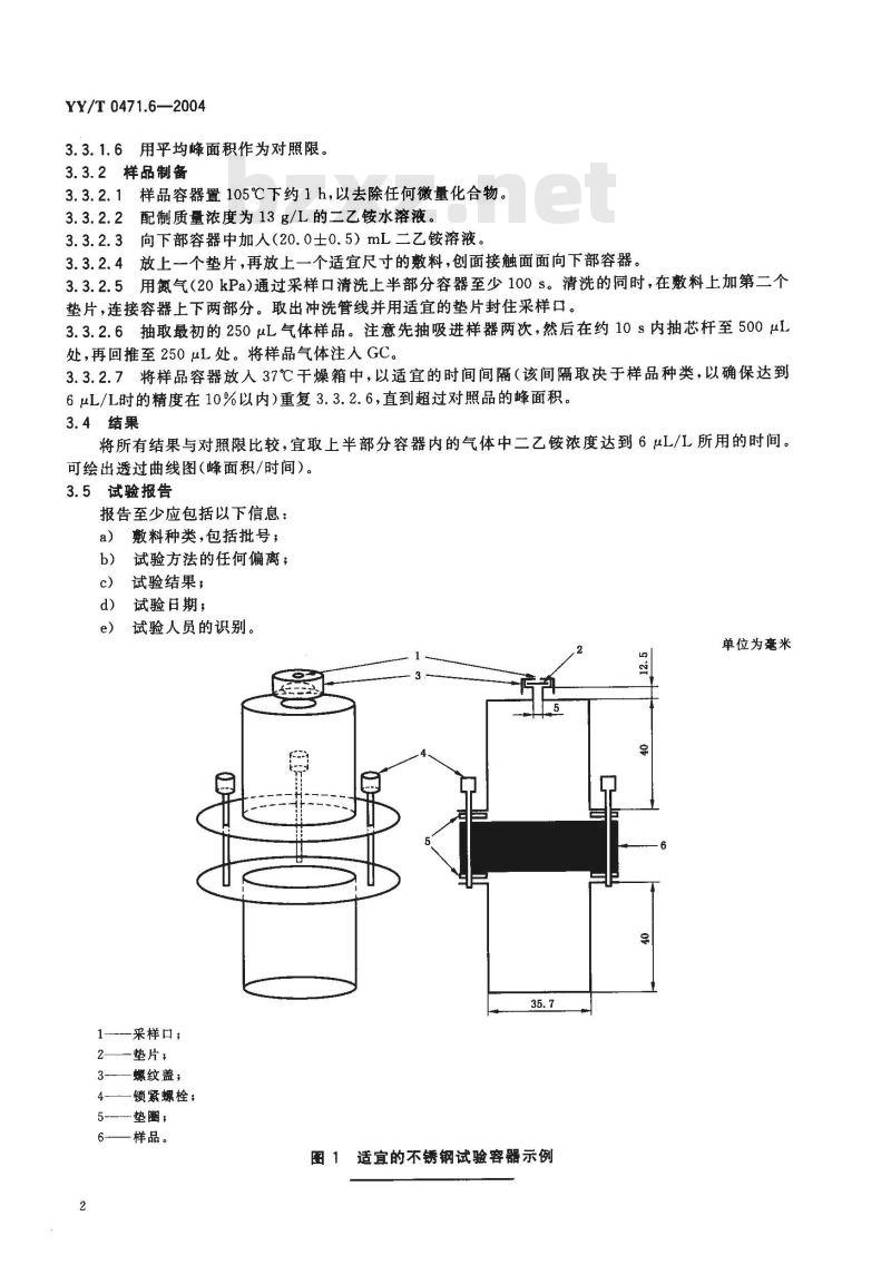 YY/T 0471.6-2004 接触性创面敷料试验方法 第6部分:气味控制