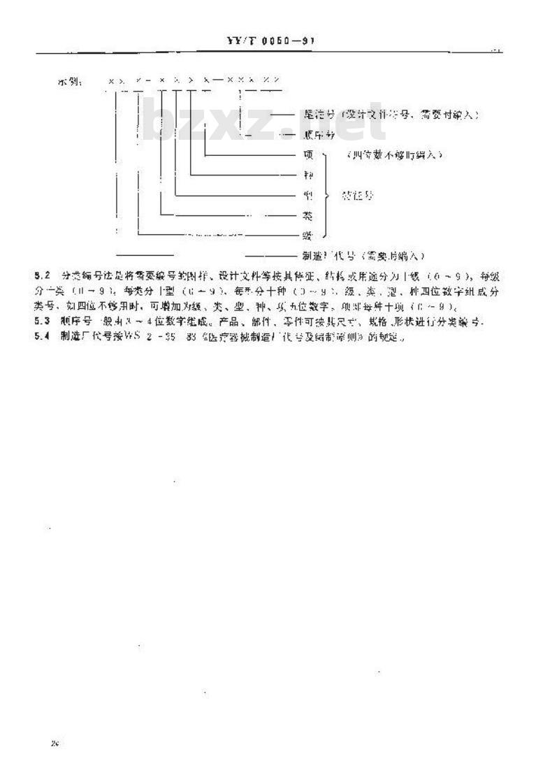 YY/T 0050-1991 医疗器械产品图样及设计文件编号原则