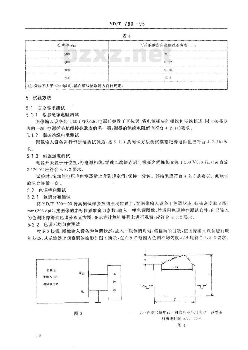 YD/T 780-1995 图像输入设备技术条件