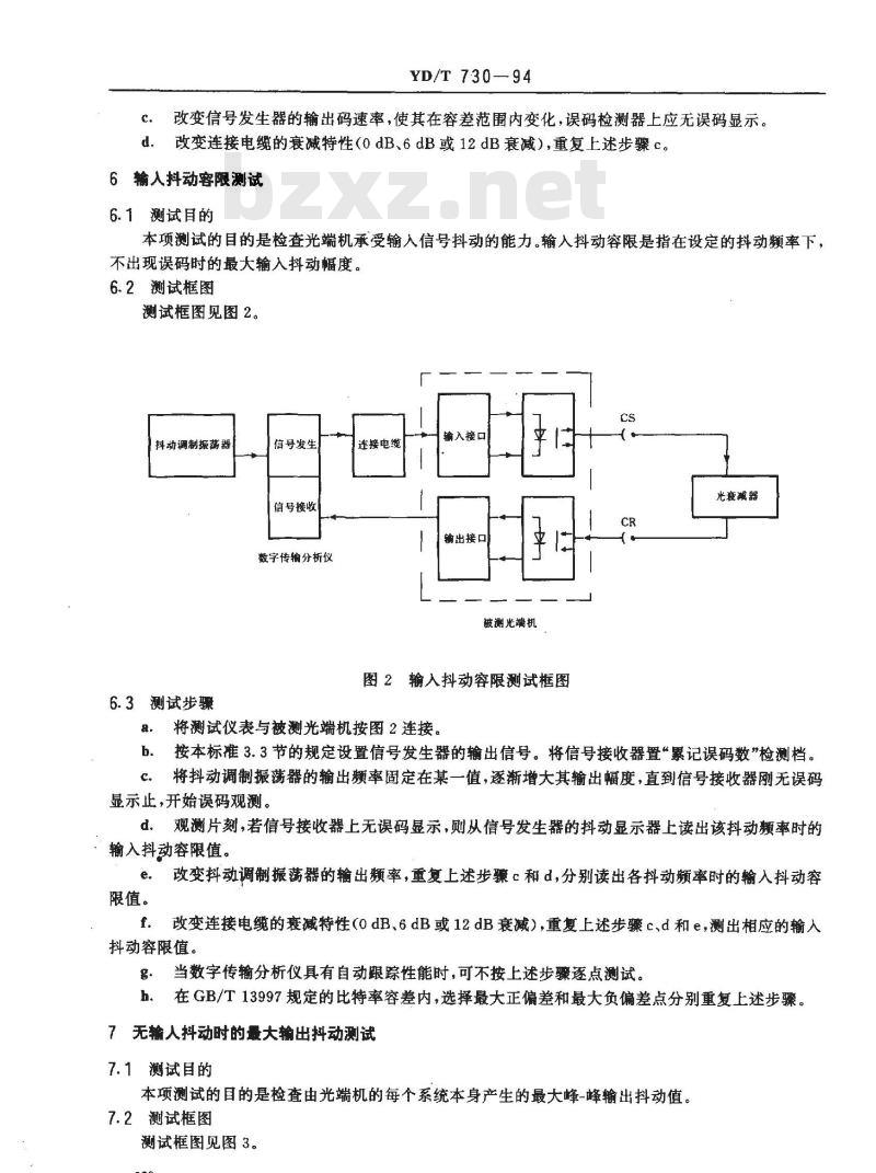 YD/T 730-1994 光端机技术指标测试方法