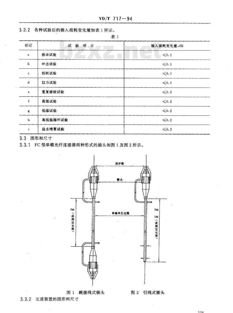 YD/T 717-1994 FC型单模光纤光缆活动连接器