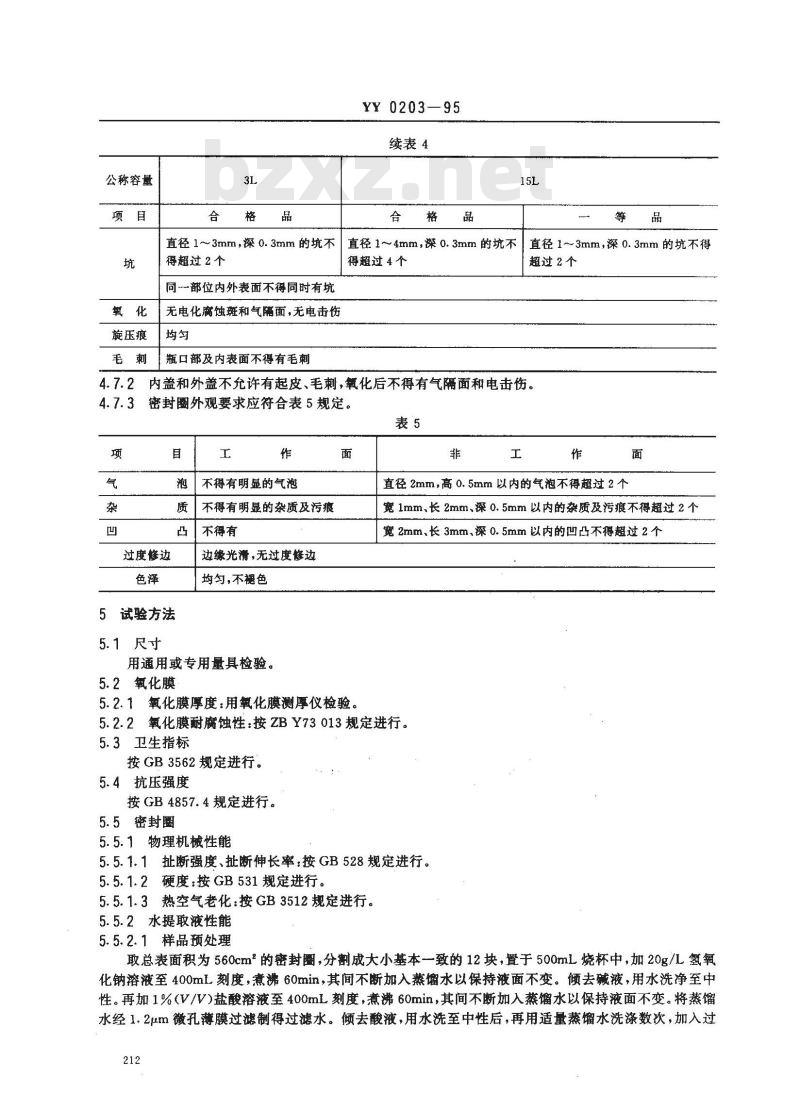 YY 0203-1995 药用铝瓶