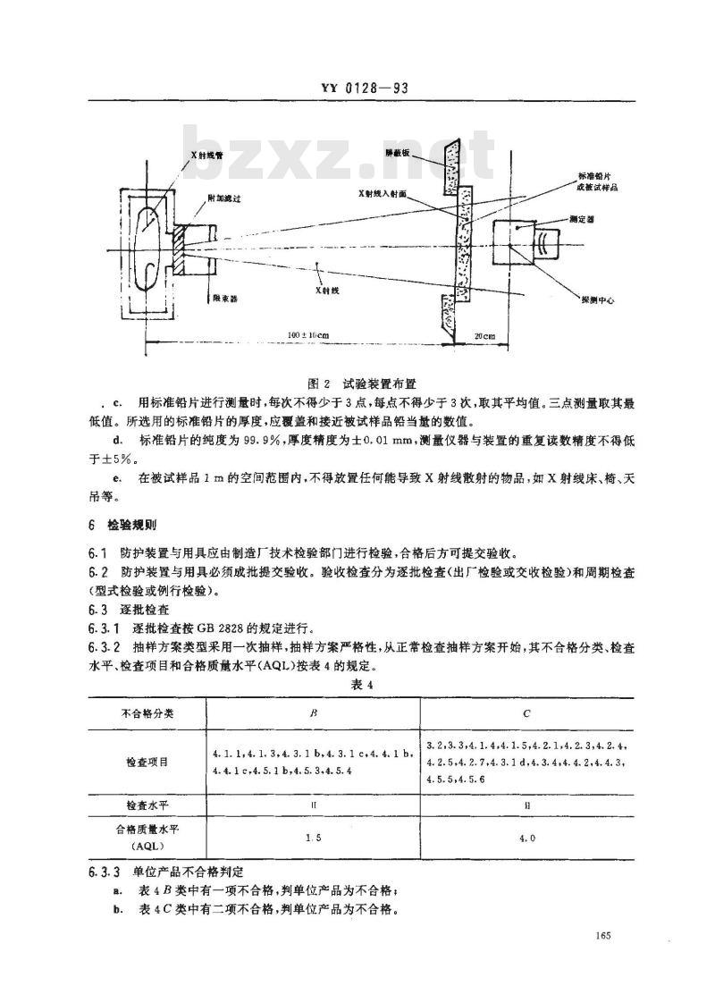 YY 0128-1993 医用X射线防护装置及用具