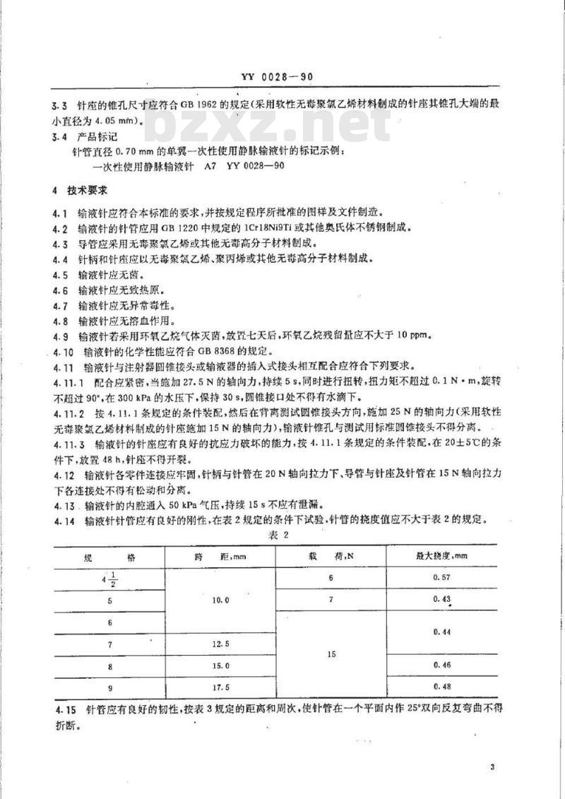YY 0028-1990 一次性使用静脉输液针