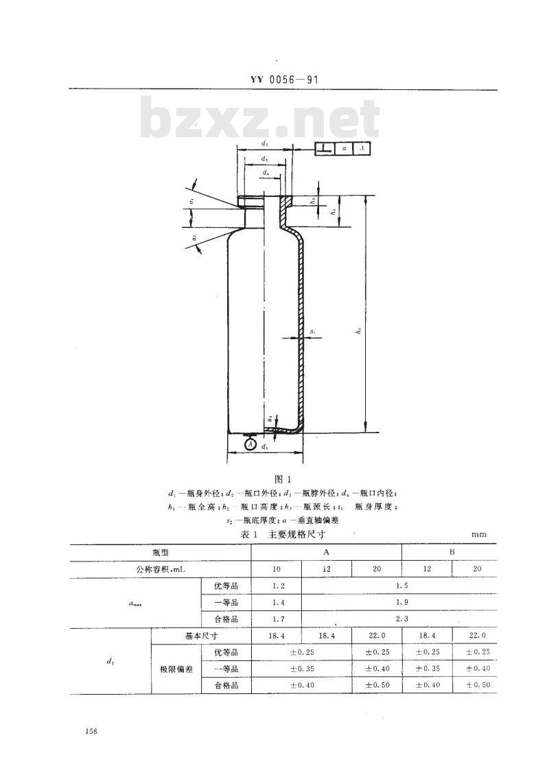 YY 0056-1991 管制口服液瓶