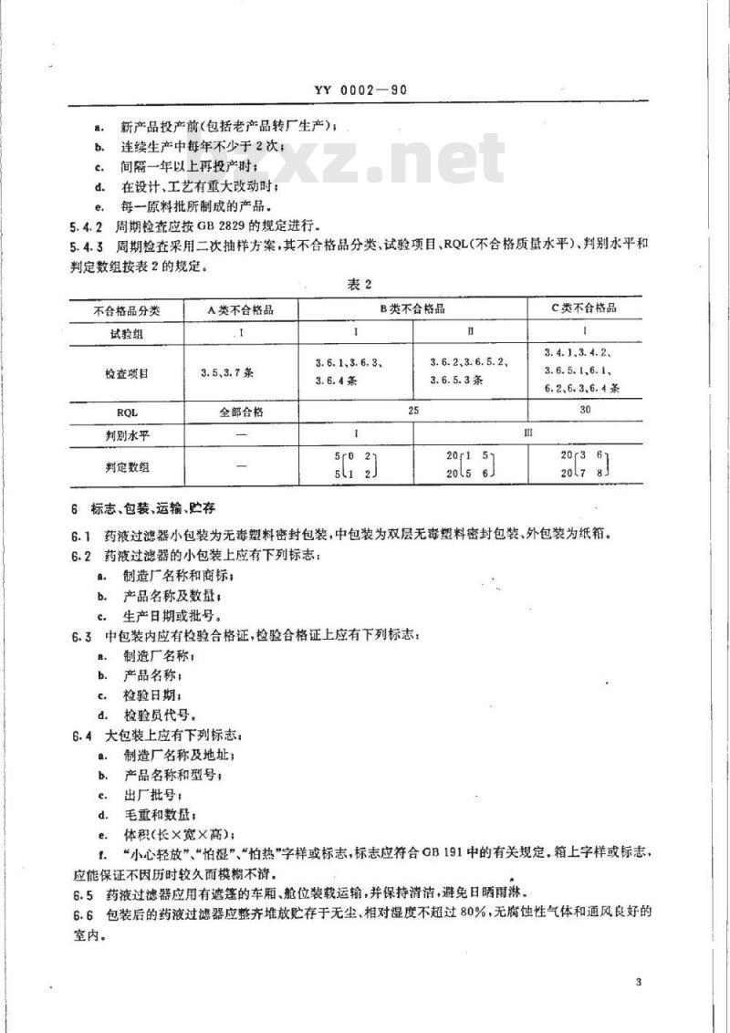 YY 0002-1990 一次性使用输液器用药液过滤器