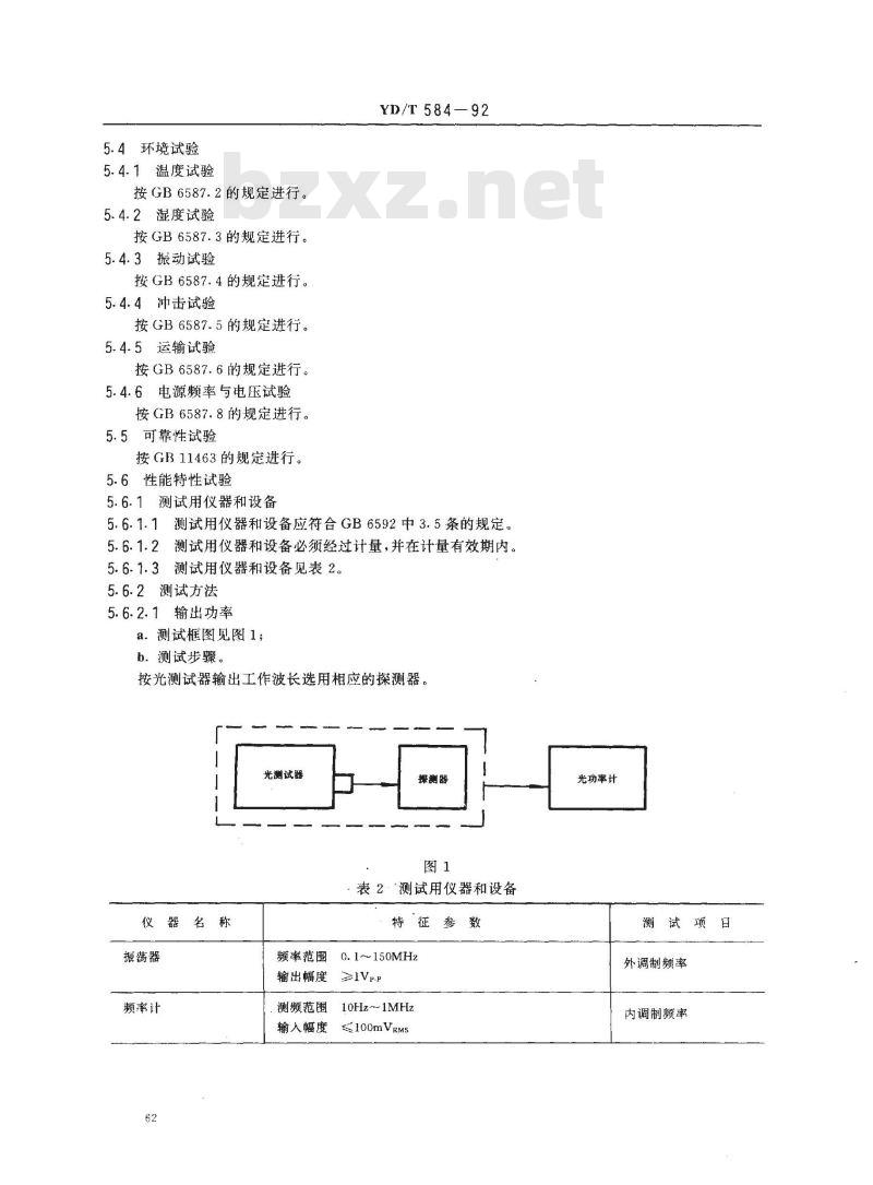 YD/T 584-1992 光测试器