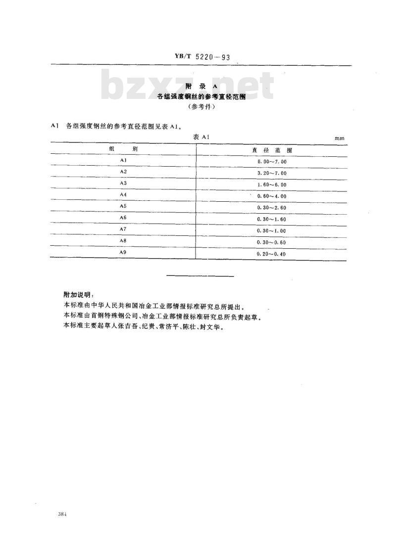 YB/T 5220-1993 非机械弹簧用碳素弹簧钢丝