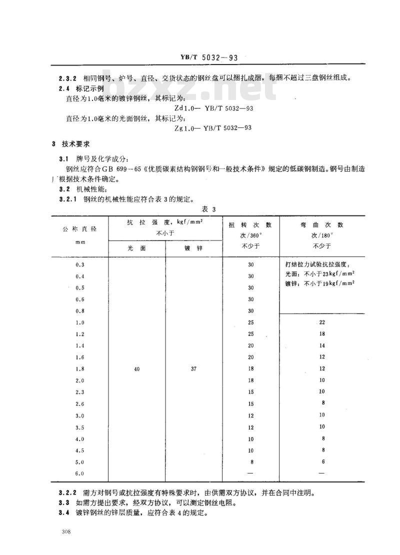 YB/T 5032-1993 重要用途低碳钢丝
