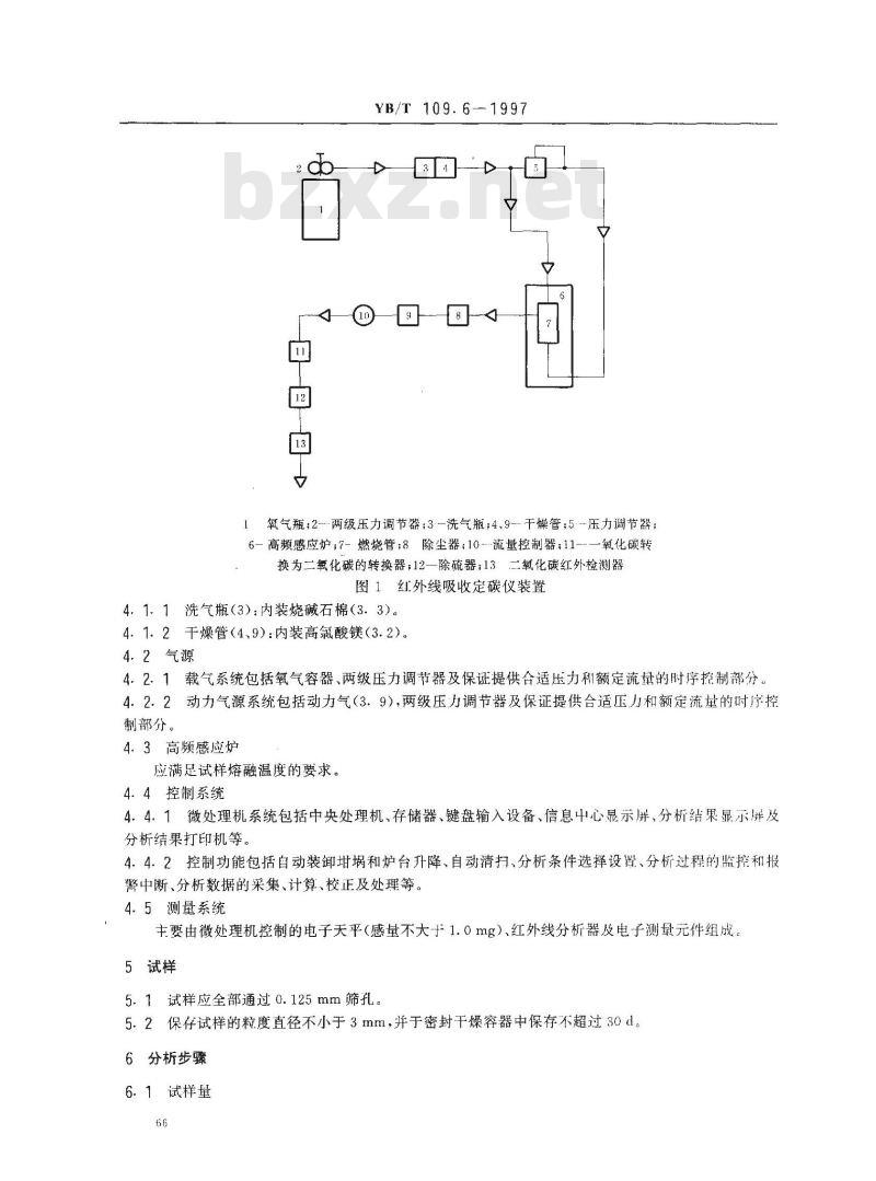 YB/T 109.6-1997 硅钡合金化学分析方法红外线吸收法测定碳量