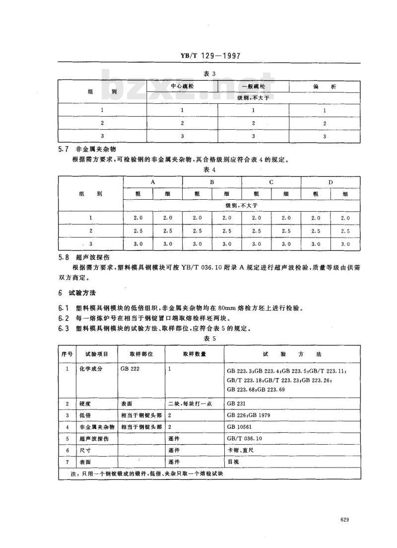 YB/T 129-1997 塑料模具钢模块技术条件