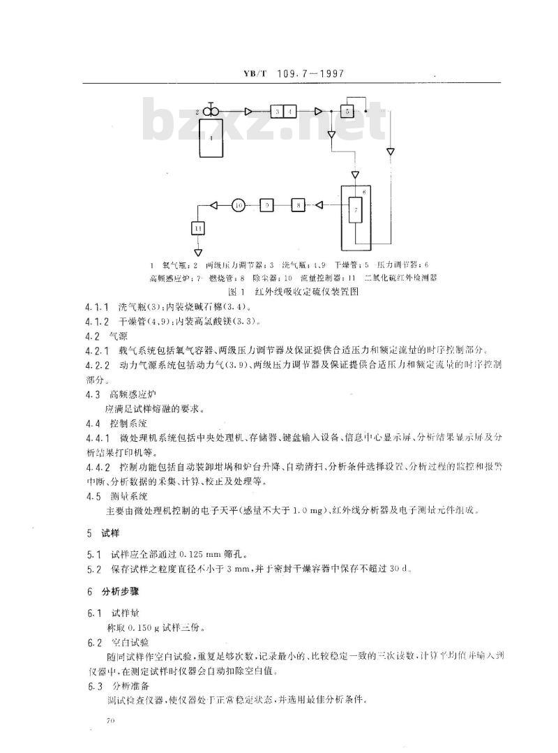 YB/T 109.7-1997 硅钡合金化学分析方法红外线吸收法测定硫量