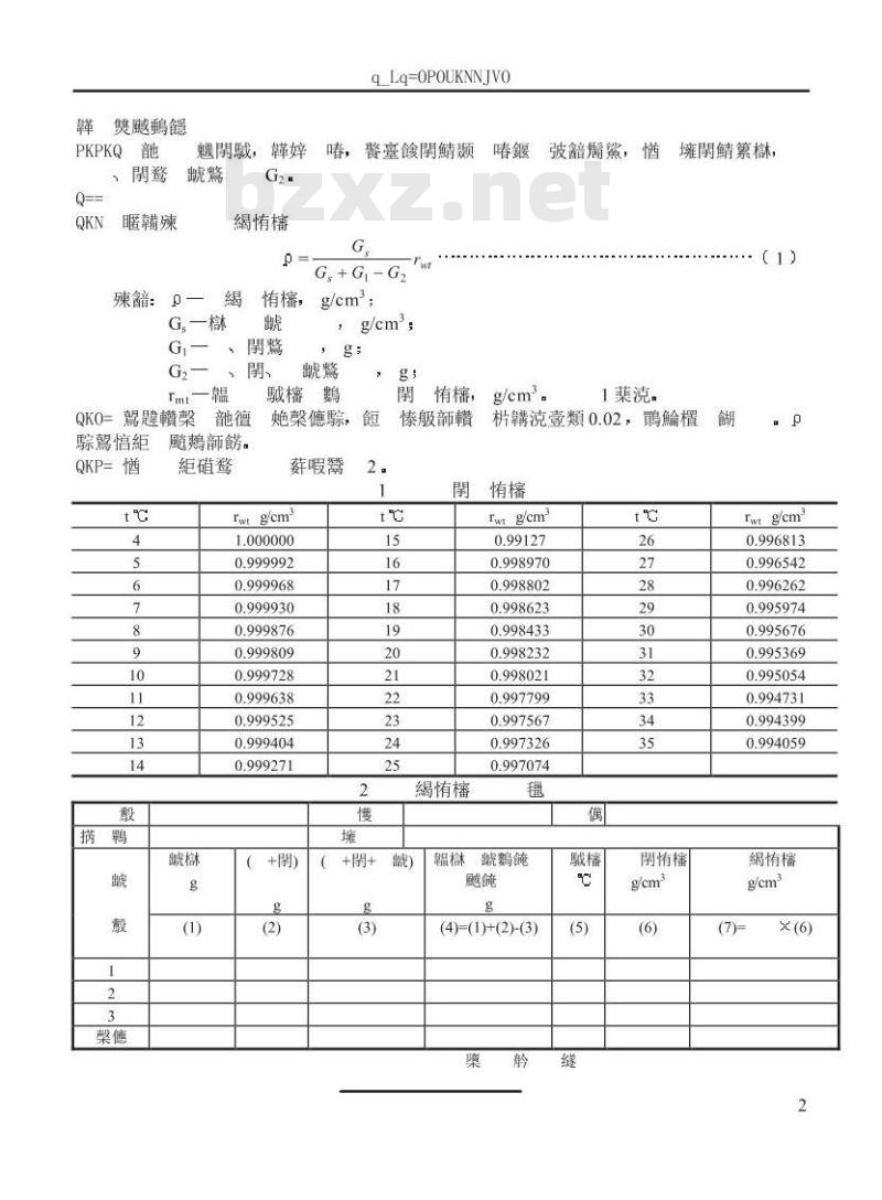 TB/T 2328.11-1992 铁路碎石道碴石料密度试验方法