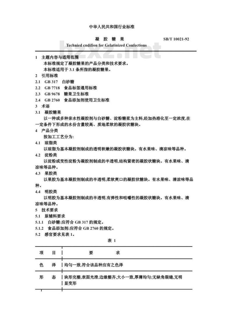 SB/T 10021-1992 凝胶糖果