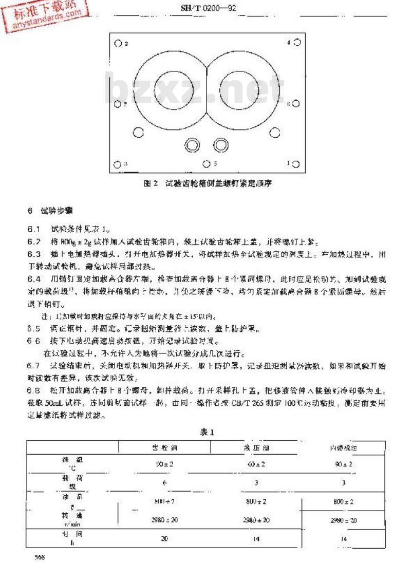 SH/T 0200-1992 含聚合物润滑油剪切安定性测定法(齿轮机法)