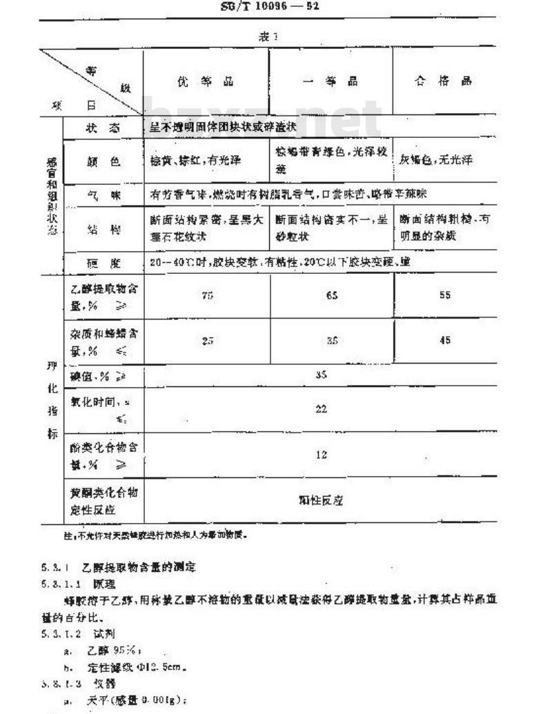 SB/T 10096-1992 蜂胶