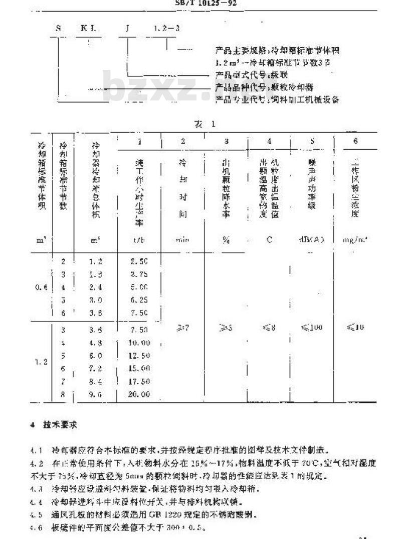 SB/T 10125-1992 立式级联颗粒冷却器