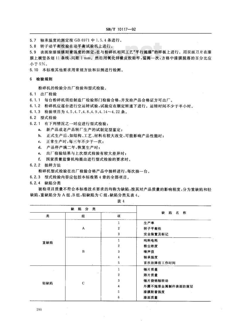 SB/T 10117-1992 锤片粉碎机