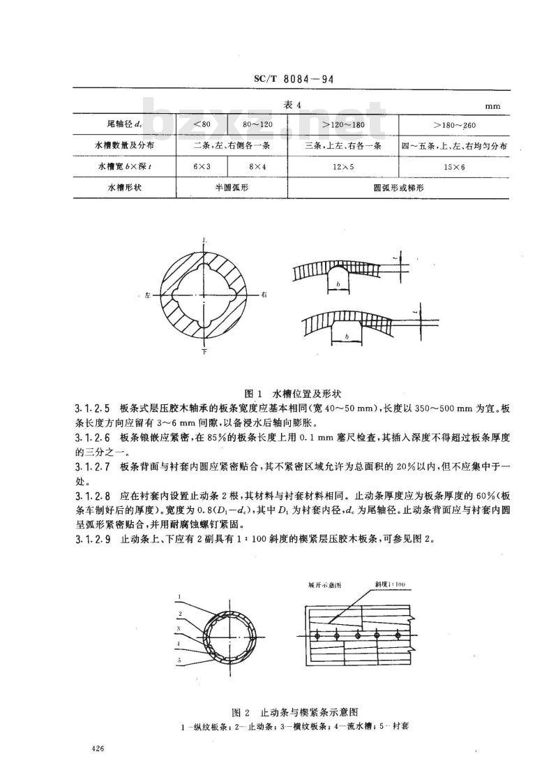 SC/T 8084-1994 渔船轴系轴承及密封装置技术要求