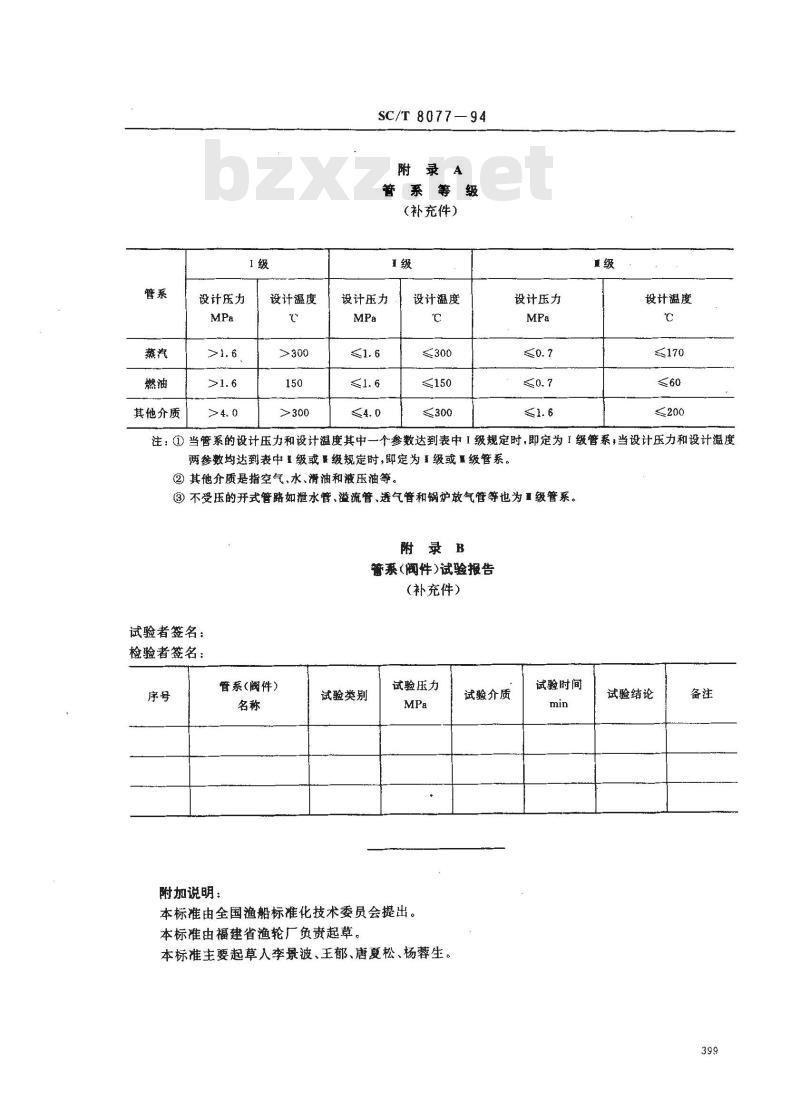 SC/T 8077-1994 渔船管系试验方法