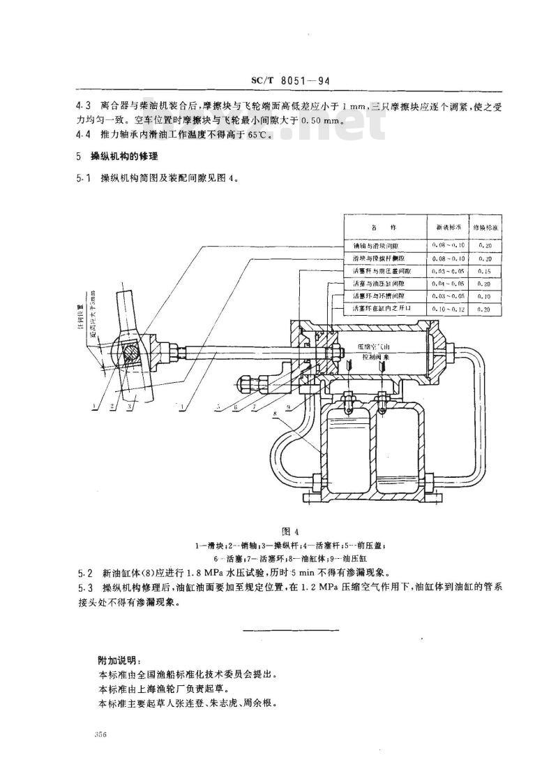 SC/T 8051-1994 渔船300系列柴油机胀瓦式离合器修理技术要求