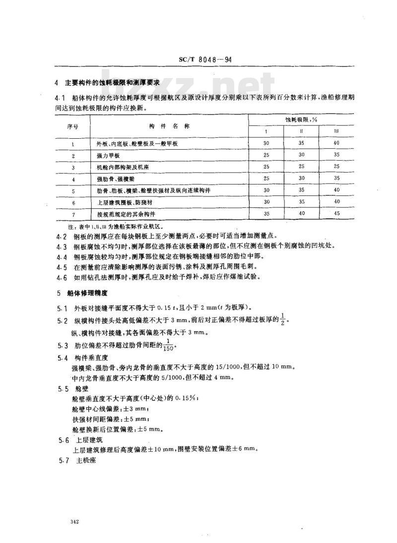 SC/T 8048-1994 渔船船体修理技术要求