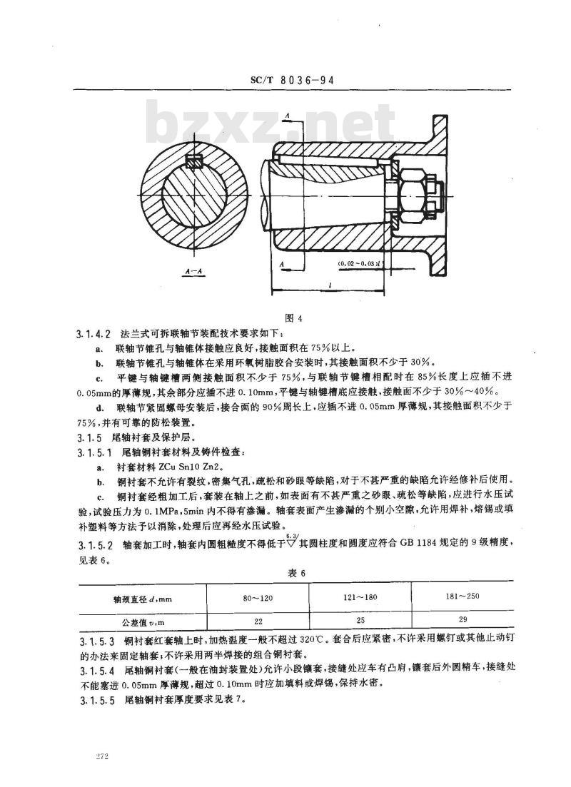 SC/T 8036-1994 渔船轴系及螺旋桨修理技术要求