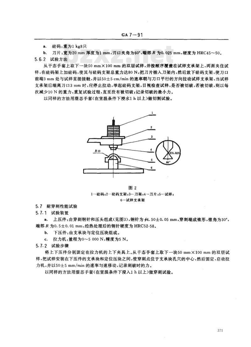 GA 7-1991 消防手套