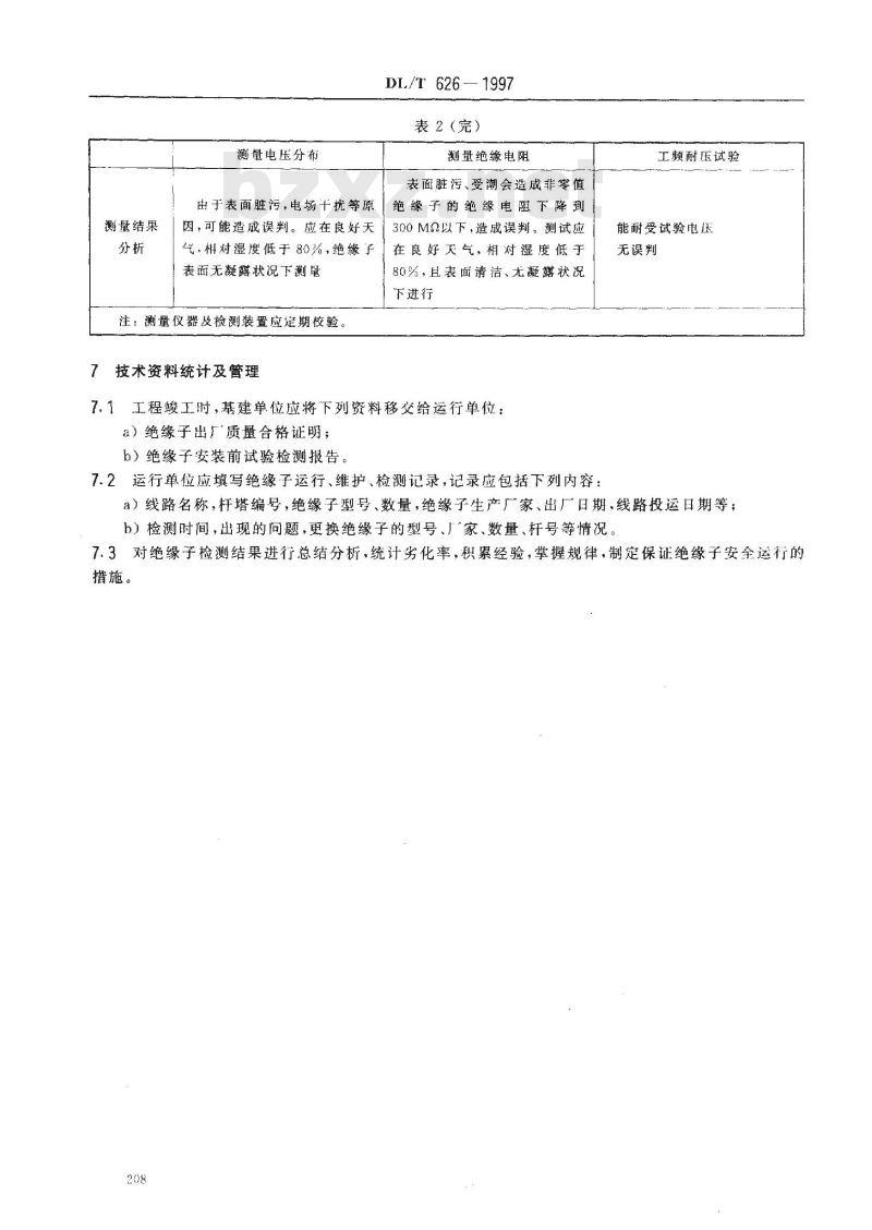 DL/T 626-1997 盘形悬式绝缘子劣化检测规程