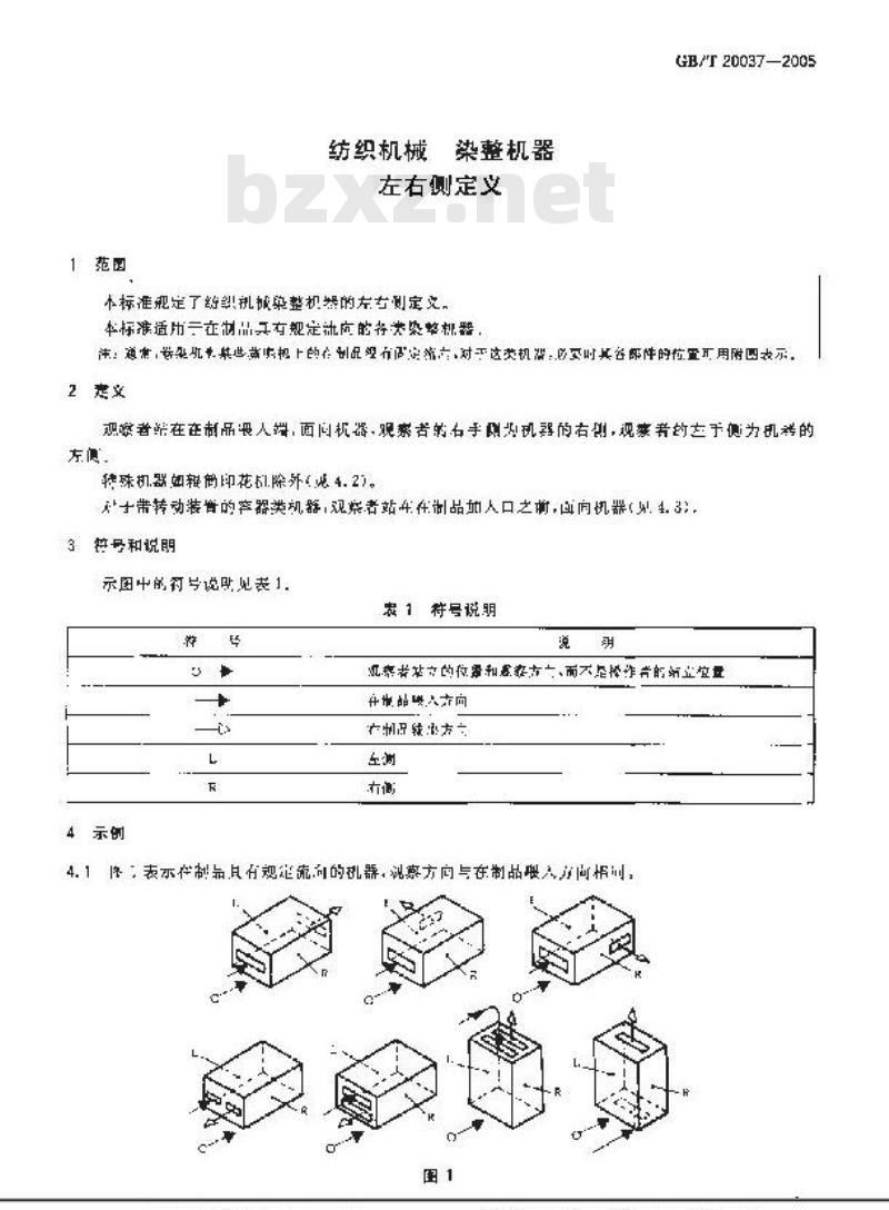 GB/T 20037-2005 纺织机械 染整机器 左右侧定义