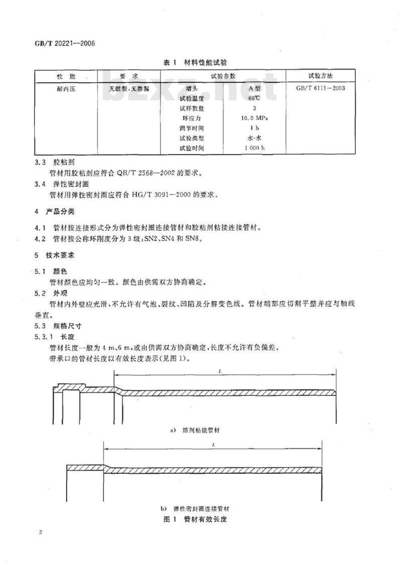 GB/T 20221-2006 无压埋地排污、排水用硬聚氯乙烯(PVC-U)管材
