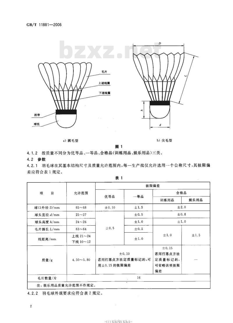 GB/T 11881-2006 羽毛球