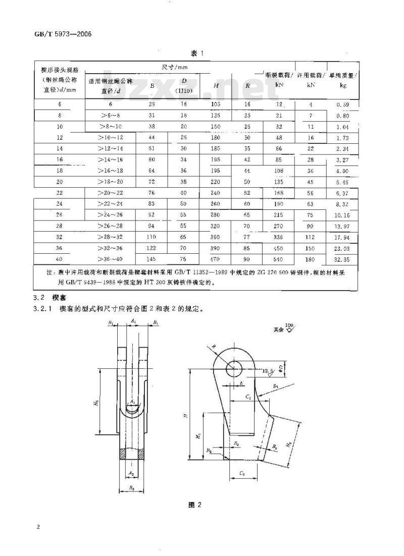 GB/T 5973-2006 钢丝绳用楔形接头