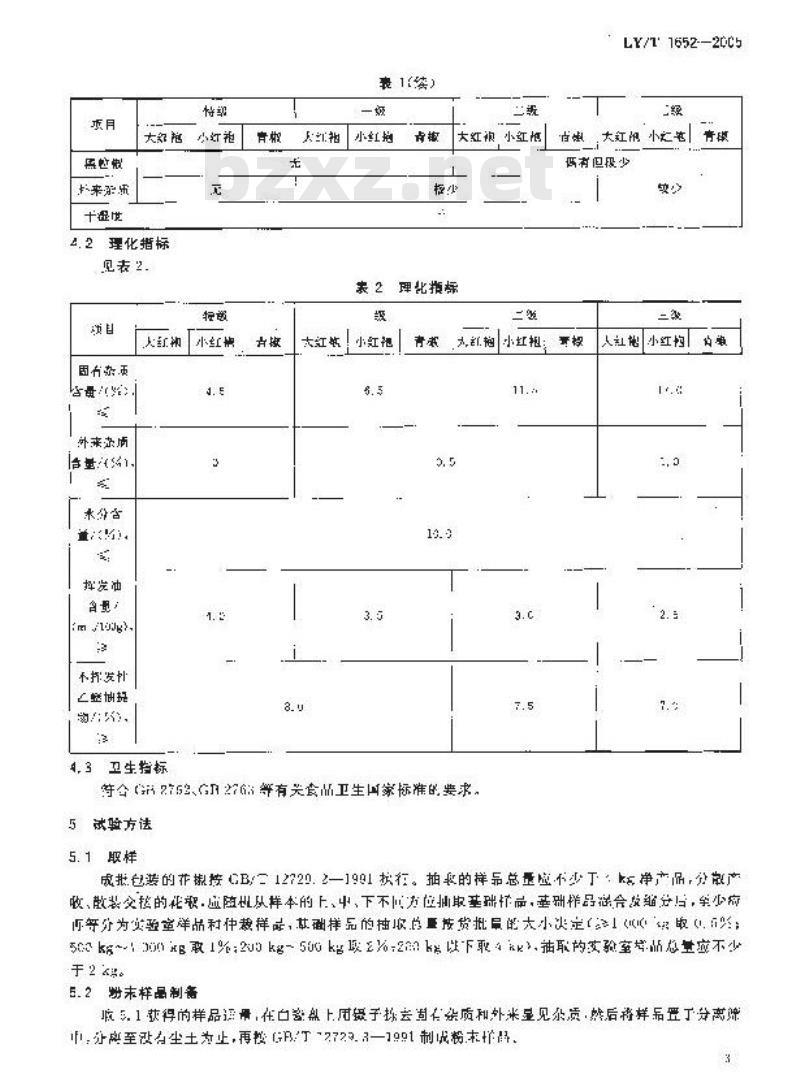 LY/T 1652-2005 花椒质量等级