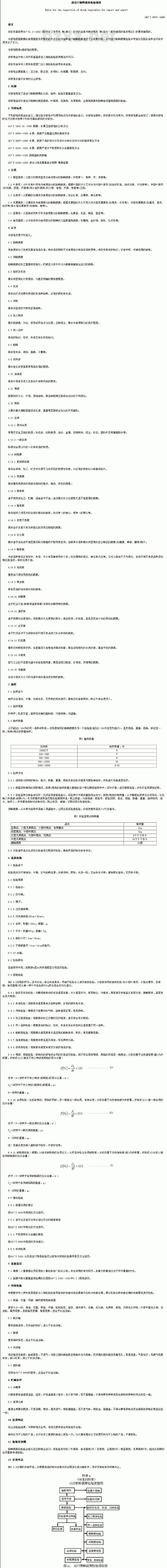 SN/T 0978-2000 进出口新鲜蔬菜检验规程
