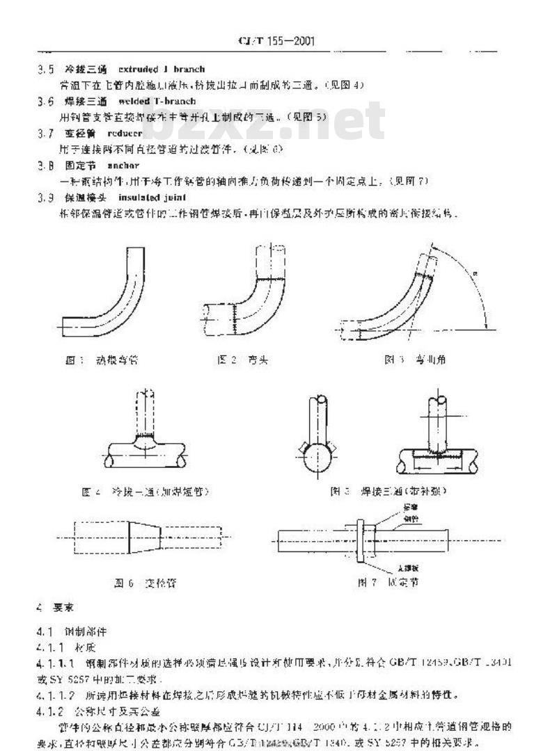 CJ/T 155-2001 高密度聚乙烯外护管聚氨酯硬质泡沫塑料预制直埋保温管件