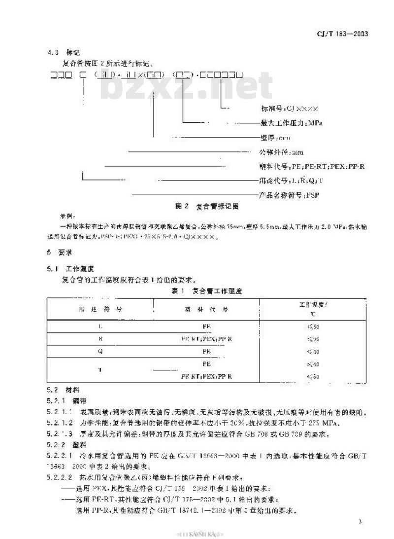 CJ/T 183-2003 钢塑复合压力管