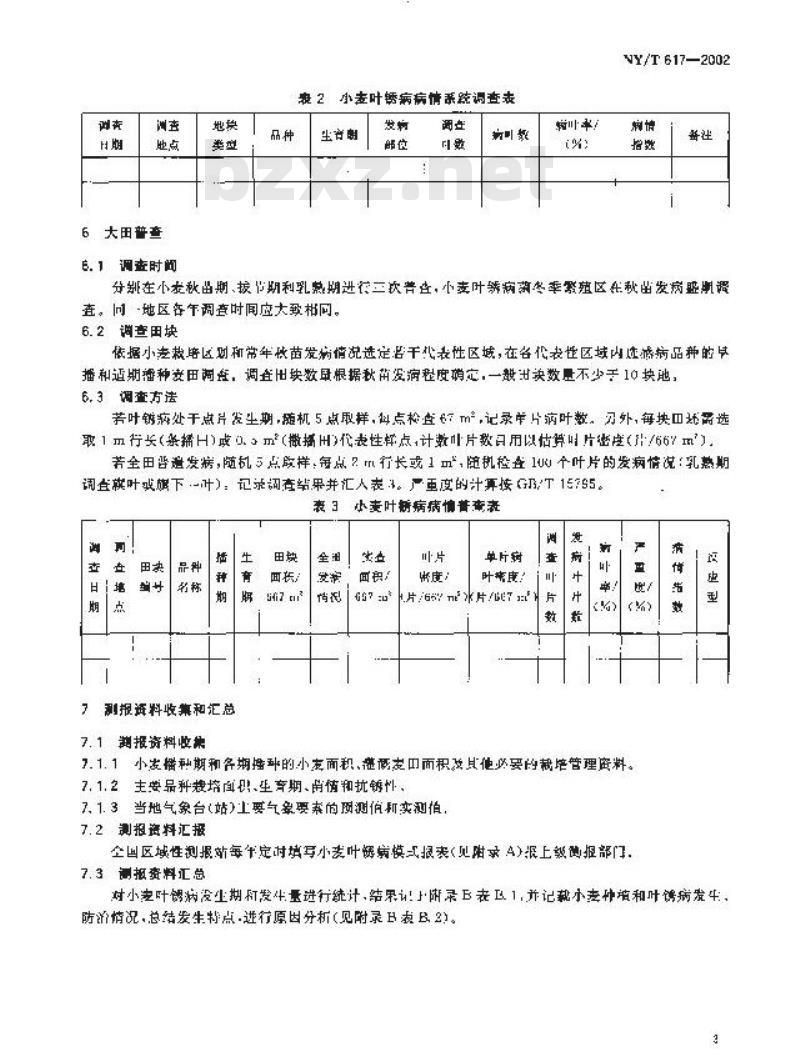 NY/T 617-2002 小麦叶锈病测报调查规范
