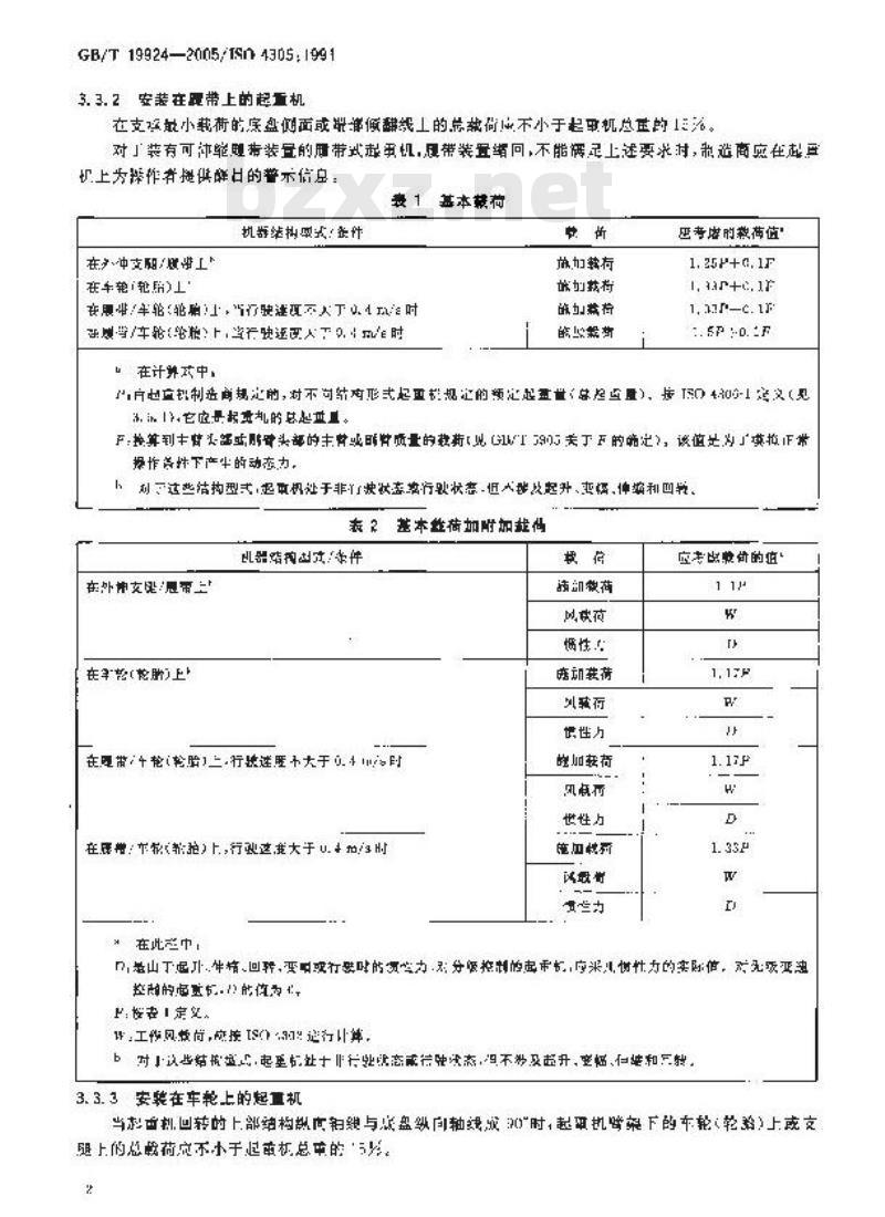 GB/T 19924-2005 流动式起重机 稳定性的确定