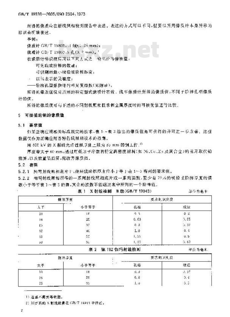 GB/T 19938-2005 无损检测 焊缝射线照相和底片观察条件 像质计推荐型式的使用
