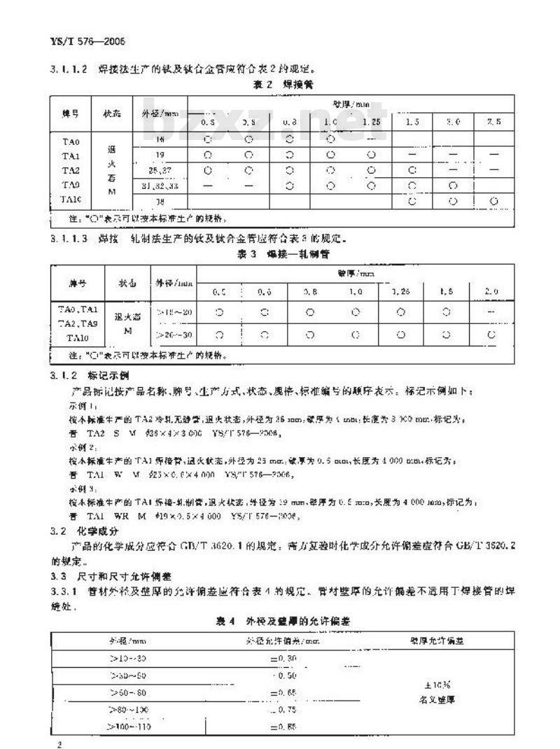 YS/T 576-2006 工业流体用钛及钛合金管