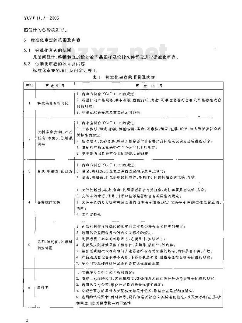 YC/T 11.7-2006 烟草机械 产品图样及设计文件 第7部分：标准化审查