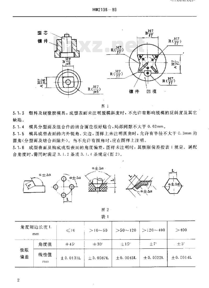 HB 2198-1989 塑料、橡胶模具技术条件