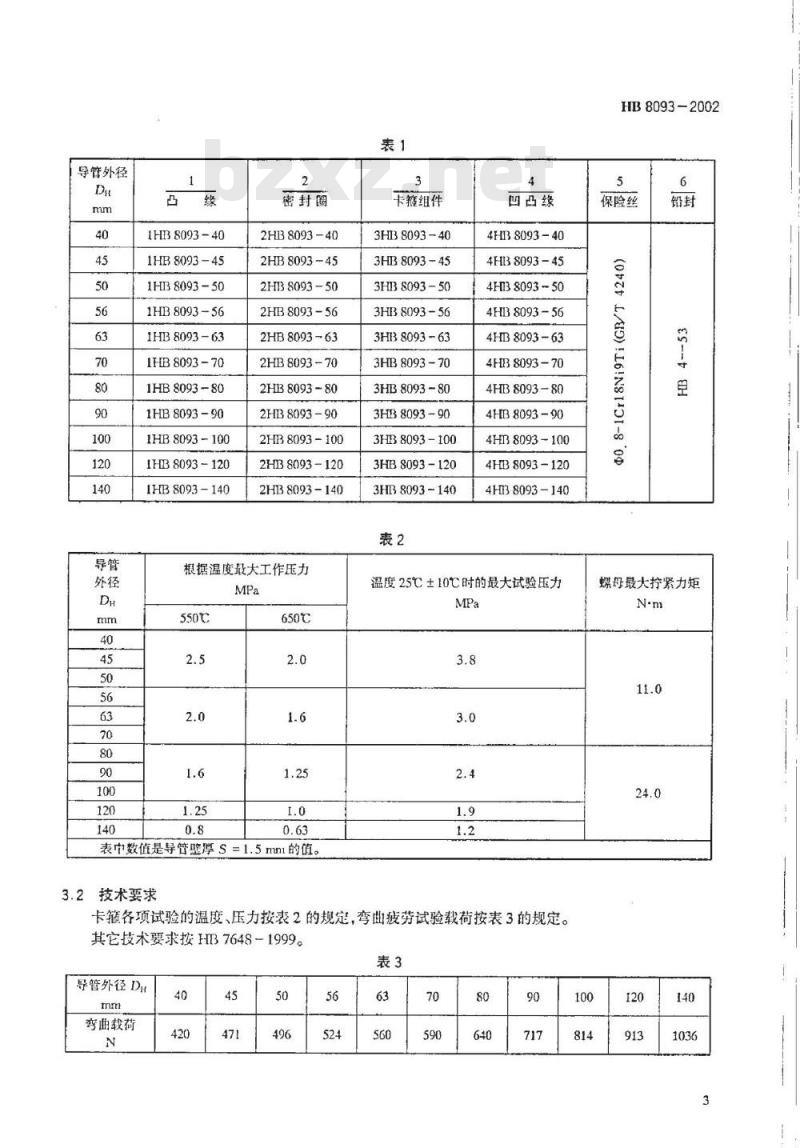 HB 8093-2002 空气系统高温高压导管与导管连结卡箍