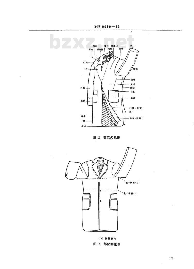 SN 0069-1992 出口革皮服装检验规程