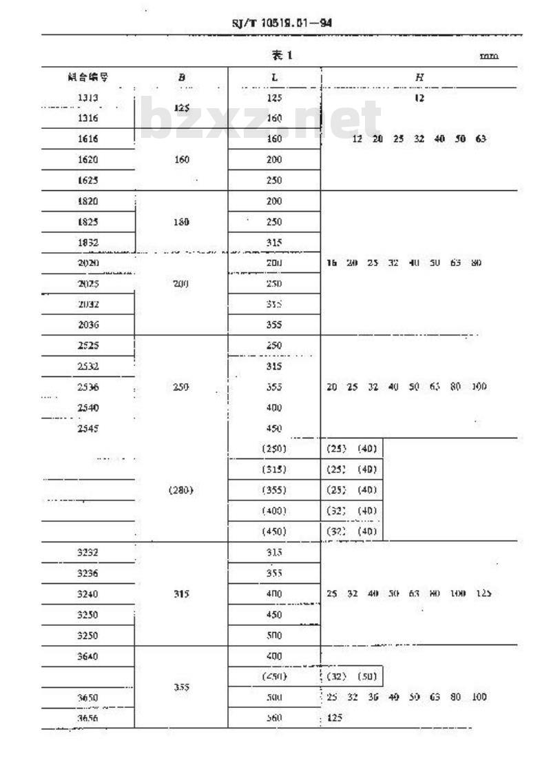 SJ/T 10519.01-1994 塑料注射模零件 模板